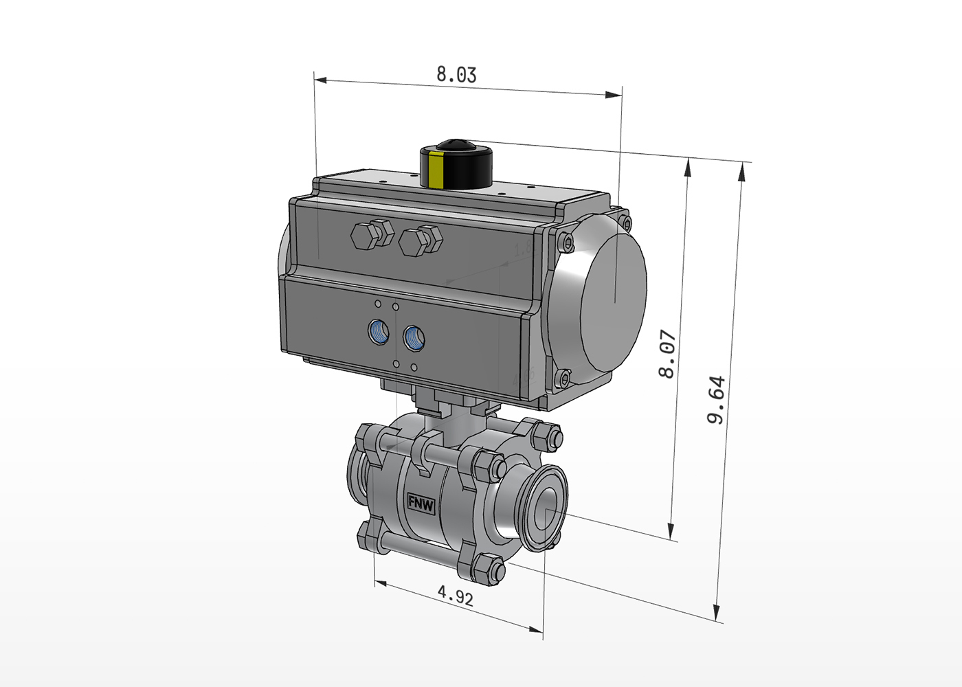 FNW actuator with specifications.